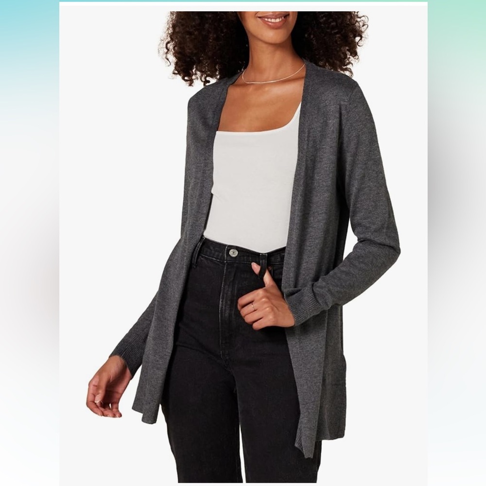 Amazon Essentials basicWomen's Gray Open-Front Cardigan. Very Good condi…